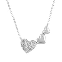 LADIES NECKLACE 0.12CT ROUND DIAMOND 14K WHITE GOLD