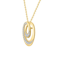 LADIES PENDANT WITH CHAIN 0.16CT ROUND DIAMOND 14K YELLOW GOLD