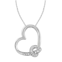 LADIES PENDANT 0.10CT ROUND DIAMOND 14K WHITE GOLD