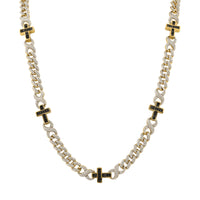 MEN'S NECKLACE 9.00CT ROUND DIAMOND 10K YELLOW GOLD