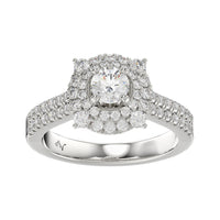 LADIES RING 1.25CT ROUND DIAMOND 14K WHITE GOLD