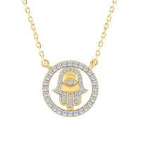 LADIES NECKLACE 0.25CT ROUND DIAMOND 10K YELLOW GOLD