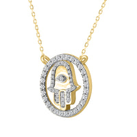 LADIES NECKLACE 0.25CT ROUND DIAMOND 10K YELLOW GOLD
