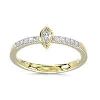 LADIES RING 0.25CT ROUND/MARQUISE DIAMOND 14K YELLOW GOLD