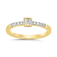 LADIES RING 0.25CT PRINCE /ROUND DIAMOND 14K YELLOW GOLD