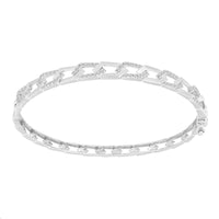 LADIES BANGLE 0.50CT ROUND DIAMOND 14K WHITE GOLD