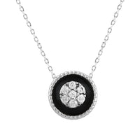 LADIES PENDANT WITH CHAIN 0.25CT ROUND DIAMOND 14K WHITE GOLD