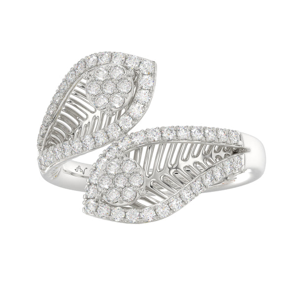 LADIES RING 0.50CT ROUND DIAMOND 14K WHITE GOLD