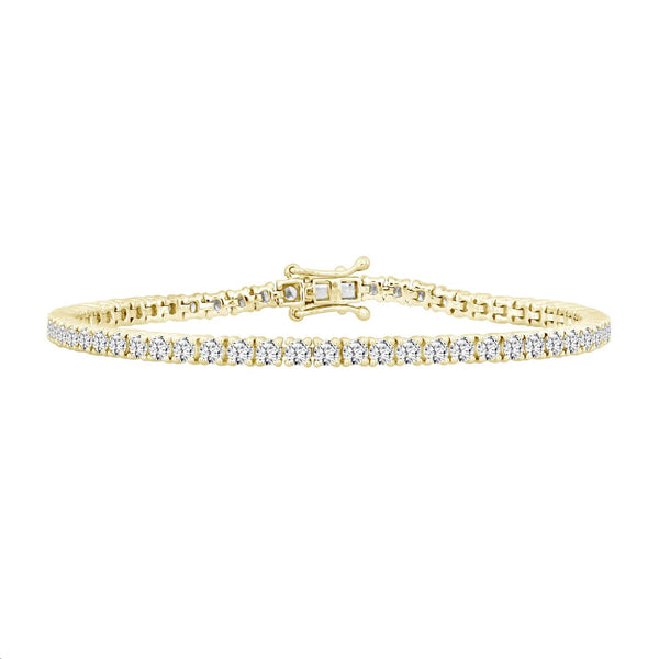 LADIES TENNIS BRACELET 2.00CT ROUND DIAMOND 14K YELLOW GOLD