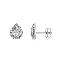 LADIES EARRINGS 0.20CT ROUND DIAMOND 14K WHITE GOLD