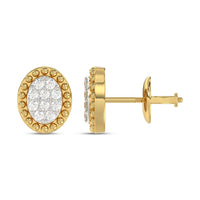 LADIES EARRINGS 0.20CT ROUND DIAMOND 14K YELLOW GOLD