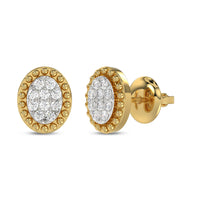 LADIES EARRINGS 0.20CT ROUND DIAMOND 14K YELLOW GOLD