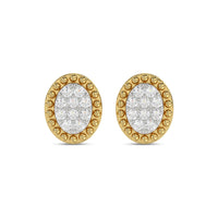 LADIES EARRINGS 0.20CT ROUND DIAMOND 14K YELLOW GOLD