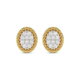 LADIES EARRINGS 0.20CT ROUND DIAMOND 14K YELLOW GOLD