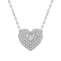 LADIES NECKLACE 0.13CT ROUND DIAMOND 10K WHITE GOLD