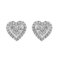 LADIES EARRINGS 0.20CT ROUND DIAMOND 14K WHITE GOLD