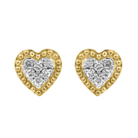 LADIES EARRINGS 0.20CT ROUND DIAMOND 14K YELLOW GOLD