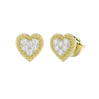 LADIES EARRINGS 0.20CT ROUND DIAMOND 14K YELLOW GOLD
