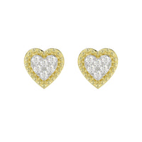 LADIES EARRINGS 0.20CT ROUND DIAMOND 14K YELLOW GOLD