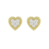 LADIES EARRINGS 0.20CT ROUND DIAMOND 14K YELLOW GOLD