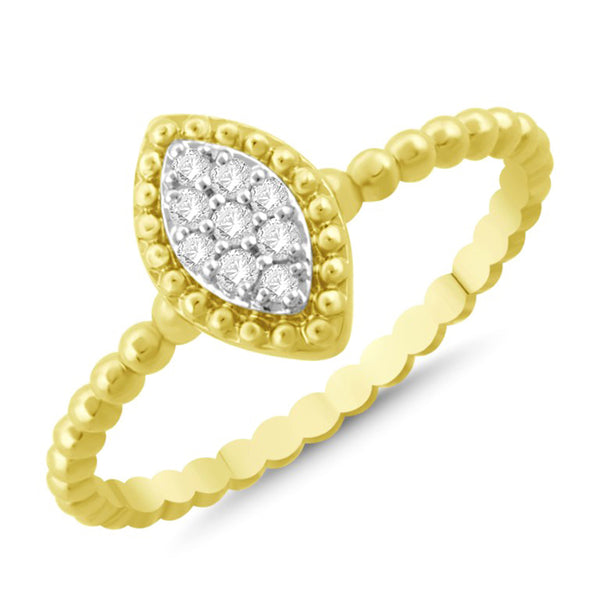 LADIES RING 0.10CT ROUND DIAMOND 14K YELLOW GOLD