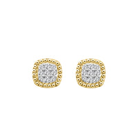LADIES EARRINGS 0.20CT ROUND DIAMOND 14K YELLOW GOLD