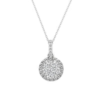 LADIES PENDANT WITH CHAIN 0.10CT ROUND DIAMOND 14K WHITE GOLD