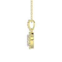 LADIES PENDANT WITH CHAIN 0.10CT ROUND DIAMOND 14K YELLOW GOLD