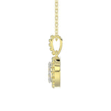 LADIES PENDANT WITH CHAIN 0.10CT ROUND DIAMOND 14K YELLOW GOLD