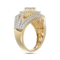 LADIES RING 1.00CT ROUND/BAGUETTE DIAMOND 10K YELLOW GOLD