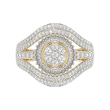 LADIES RING 1.00CT ROUND/BAGUETTE DIAMOND 10K YELLOW GOLD