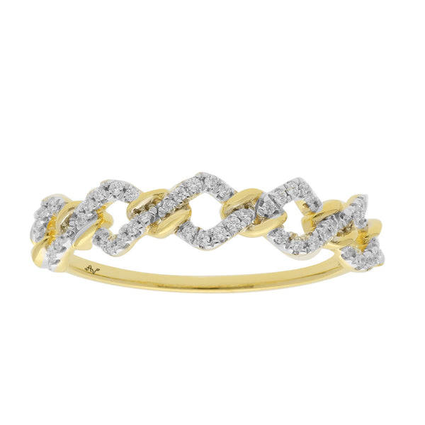 LADIES RING 0.15CT ROUND DIAMOND 14K YELLOW GOLD