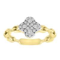 LADIES RING 0.25CT ROUND DIAMOND 14K YELLOW GOLD