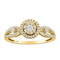 LADIES RING 0.33CT ROUND DIAMOND 14K YELLOW GOLD