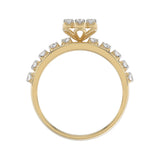 LADIES TRIO RING 1.30CT ROUND DIAMOND 10K YELLOW GOLD