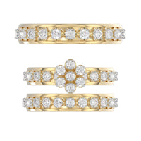LADIES TRIO RING 1.30CT ROUND DIAMOND 10K YELLOW GOLD