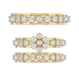 LADIES TRIO RING 1.30CT ROUND DIAMOND 10K YELLOW GOLD