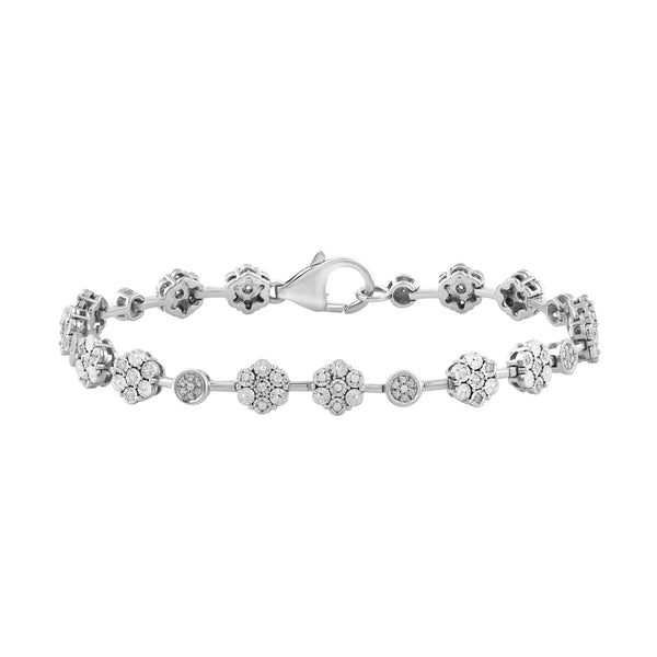 LADIES BRACELET 0.25CT ROUND DIAMOND 10K WHITE GOLD