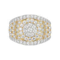 LADIES RING 2.00CT ROUND DIAMOND 10K YELLOW GOLD