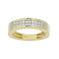 LADIES BAND 0.60CT PRINCESS DIAMOND 14K YELLOW GOLD