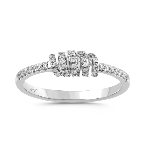 LADIES RING 0.25CT ROUND DIAMOND 14K WHITE GOLD