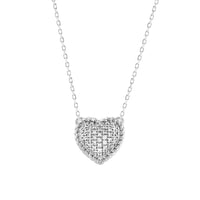 LADIES NECKLACE 0.13CT ROUND DIAMOND 14K WHITE GOLD