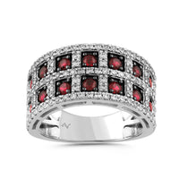 LADIES RING 1.62CT RUBY/ROUND DIAMOND 14K WHITE GOLD (CENTER STONE 1.00CT RUBY DIAMOND)