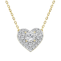 LADIES NECKLACE 0.25CT ROUND DIAMOND 14K YELLOW GOLD