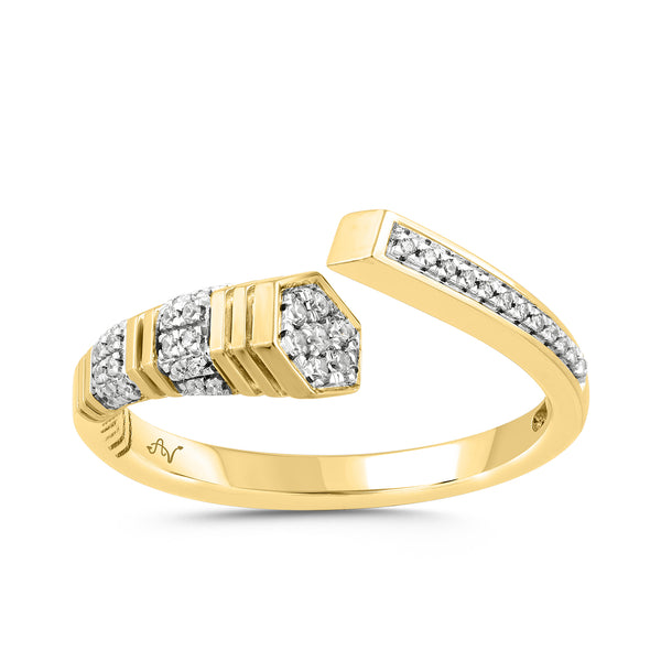 LADIES RING 0.15CT ROUND DIAMOND 14K YELLOW GOLD