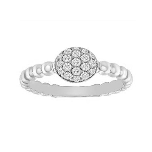 LADIES RING 0.25CT ROUND DIAMOND 14K WHITE GOLD