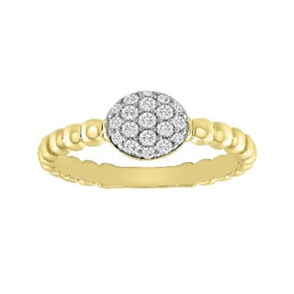 LADIES RING 0.25CT ROUND DIAMOND 14K YELLOW GOLD