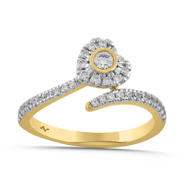 LADIES RING 0.33CT ROUND DIAMOND 14K YELLOW GOLD