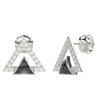LADIES EARRINGS 0.25CT ROUND DIAMOND 14K WHITE GOLD