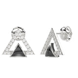 LADIES EARRINGS 0.25CT ROUND DIAMOND 14K WHITE GOLD